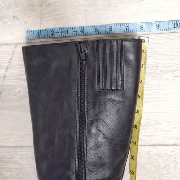 JOMET D Knee High Black Leather Boots US Sz 8.5 Stretch Calf Opening EU Size 39 - Picture 12 of 16